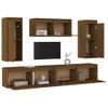 Muebles Para Tv 5 Piezas Madera Maciza De Pino Marrón Miel Vidaxl