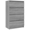 Aparador De Madera Contrachapada Sonoma Gris 60x35x98,5 Cm Vidaxl