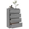 Aparador De Madera Contrachapada Sonoma Gris 60x35x98,5 Cm Vidaxl