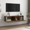 Mueble Pared Tv Madera Contrachapada Roble Marrón 120x30x30 Cm Vidaxl