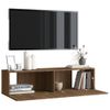 Mueble Pared Tv Madera Contrachapada Roble Marrón 120x30x30 Cm Vidaxl