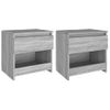 Mesitas Noche 2 Uds Madera Contrachapada Gris Sonoma 40x30x39cm Vidaxl