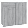 Aparador De Madera Contrachapada Gris Sonoma 80x36x75 Cm Vidaxl