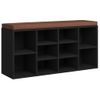 Banco Zapatero De Madera Contrachapada Negro 103x30x48 Cm Vidaxl