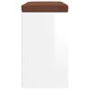 Banco Zapatero Madera Contrachapada Blanco Brillo 103x30x48 Cm Vidaxl