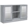 Vitrina Madera Contrachapada Gris Sonoma 120x30,5x70 Cm Vidaxl