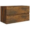 Mueble Lavabo Madera Contrachapada Roble Ahumado 80x38,5x45cm Vidaxl