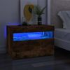 Mueble De Tv Con Luces Led Color Roble Ahumado 60x35x40 Cm Vidaxl