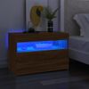 Mueble De Tv Con Luces Led Color Roble Ahumado 60x35x40 Cm Vidaxl