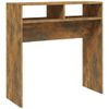 Mesa Consola Madera Contrachapada Roble Ahumado 78x30x80 Cm Vidaxl