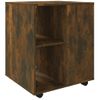 Armario Ruedas Madera Contrachapada Roble Ahumado 60x53x72 Cm Vidaxl