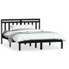 Estructura Cama Doble Pequeña Madera Maciza Negro 120x190 Cm Vidaxl