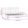 Estructura De Cama De Madera Maciza De Pino Gris 140x190 Cm Vidaxl