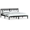 Estructura De Cama De Madera Maciza Negra Super King 180x200 Cm Vidaxl