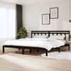 Estructura De Cama De Madera Maciza Negra Super King 180x200 Cm Vidaxl