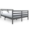 Estructura De Cama De Madera Maciza Gris 140x190 Cm Vidaxl