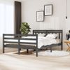 Estructura De Cama De Madera Maciza Gris 140x190 Cm Vidaxl