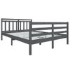 Estructura De Cama De Madera Maciza Gris 140x190 Cm Vidaxl