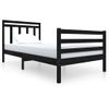 Estructura De Cama Madera Maciza Negra 100x200 Cm Vidaxl