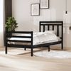 Estructura De Cama Madera Maciza Negra 100x200 Cm Vidaxl