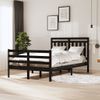 Estructura De Cama Madera Maciza Negra 120x200 Cm Vidaxl