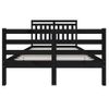 Estructura De Cama Madera Maciza Negra 120x200 Cm Vidaxl