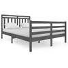 Estructura De Cama De Madera Maciza Gris 140x200 Cm Vidaxl