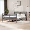 Estructura De Cama De Madera Maciza Gris 140x200 Cm Vidaxl