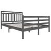 Estructura De Cama De Madera Maciza Gris 140x200 Cm Vidaxl