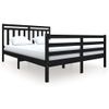 Estructura De Cama De Madera Maciza Negra 160x200 Cm Vidaxl