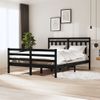 Estructura De Cama De Madera Maciza Negra 160x200 Cm Vidaxl