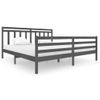 Estructura De Cama De Madera Maciza Gris 200x200 Cm Vidaxl