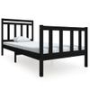 Estructura De Cama Individual De Madera Maciza Negro 90x190 Cm Vidaxl