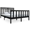 Estructura De Cama De Madera Maciza Negra 140x190 Cm Vidaxl