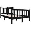 Estructura De Cama De Madera Maciza Negra 140x190 Cm Vidaxl