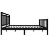 Estructura De Cama De Madera Maciza Negra 140x190 Cm Vidaxl