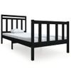 Estructura De Cama Madera Maciza Negra 100x200 Cm Vidaxl