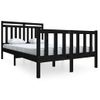 Estructura De Cama De Madera Maciza Negro 140x200 Cm Vidaxl