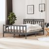 Estructura De Cama De Madera Maciza Gris 150x200 Cm Vidaxl