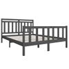 Estructura De Cama De Madera Maciza Gris 150x200 Cm Vidaxl