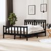 Estructura De Cama De Madera Maciza Negro 150x200 Cm Vidaxl