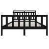 Estructura De Cama De Madera Maciza Negro 150x200 Cm Vidaxl