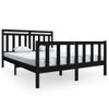 Estructura De Cama De Madera Maciza Negra 160x200 Cm Vidaxl