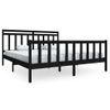 Estructura De Cama De Madera Maciza Negra Super King 180x200 Cm Vidaxl