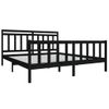 Estructura De Cama De Madera Maciza Negra Super King 180x200 Cm Vidaxl