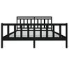 Estructura De Cama De Madera Maciza Negra Super King 180x200 Cm Vidaxl