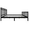 Estructura De Cama De Madera Maciza Negra Super King 180x200 Cm Vidaxl