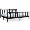 Estructura De Cama De Madera Maciza Negra 200x200 Cm Vidaxl