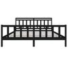 Estructura De Cama De Madera Maciza Negra 200x200 Cm Vidaxl