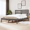 Estructura De Cama De Madera Maciza De Pino Gris 140x190 Cm Vidaxl